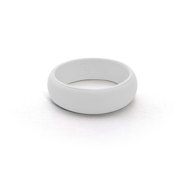 AERA Her’s White Silicone Wedding Band Bague de fiançailles Skin-Safe Womens Athletic ActiveWear Jewelry - Livraison gratuite - Perfect Fit Guarantee