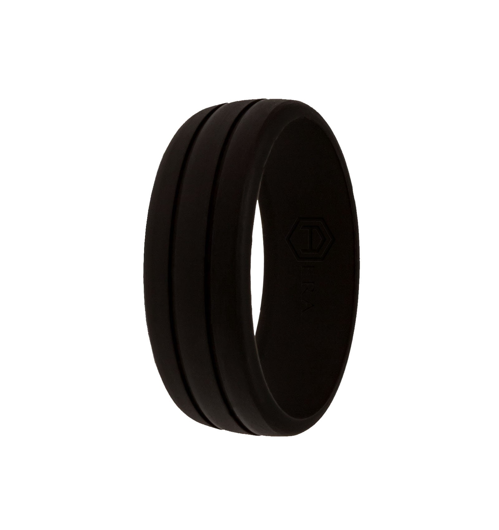 AERA Men's Black Silicone Wedding Ring Band Ridged Medical Etsy