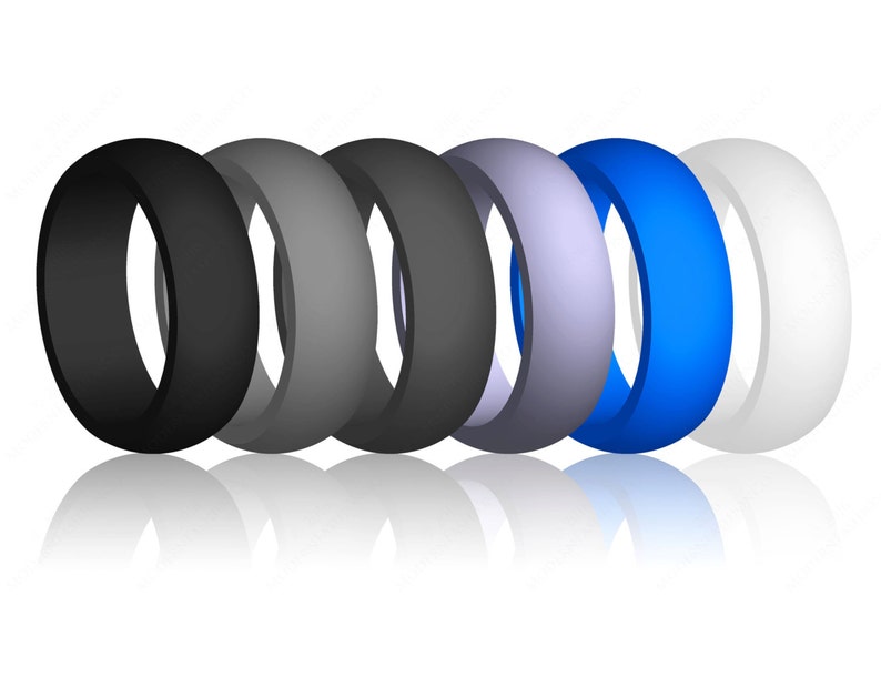 Custom Engraving Mens Silicone Wedding Ring Band Flexible Etsy