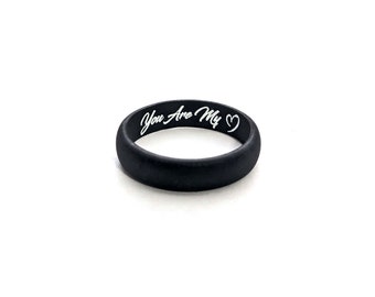 Custom Engraved Silicone Wedding Ring: Personalized Women's Band - AERA Rings