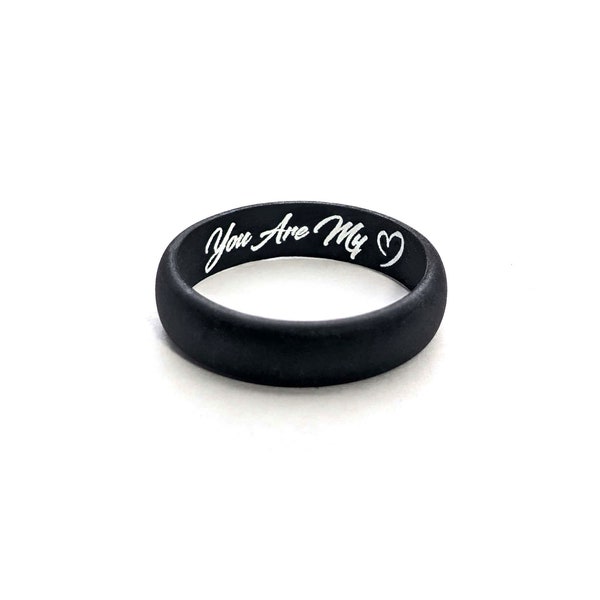Engraved Womens Silicone Ring Etsy