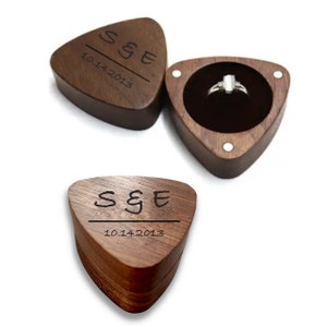 Custom Engraved Wood Ring Box for Jewelery - Custom Gift for Him or Her - Personalized Box for Wedding or Engagement Ring - Ships Next Day