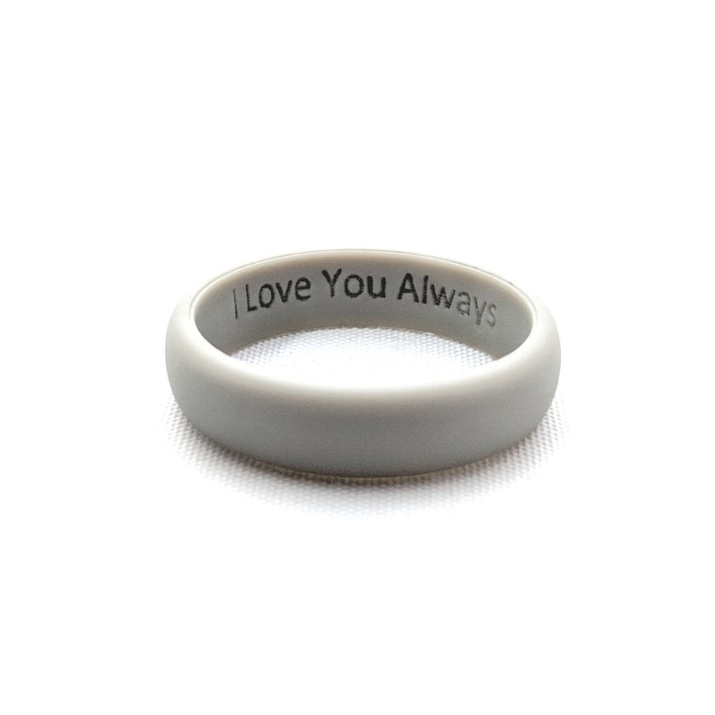 Custom Engraved Womens Silicone  Wedding  Band Ring  