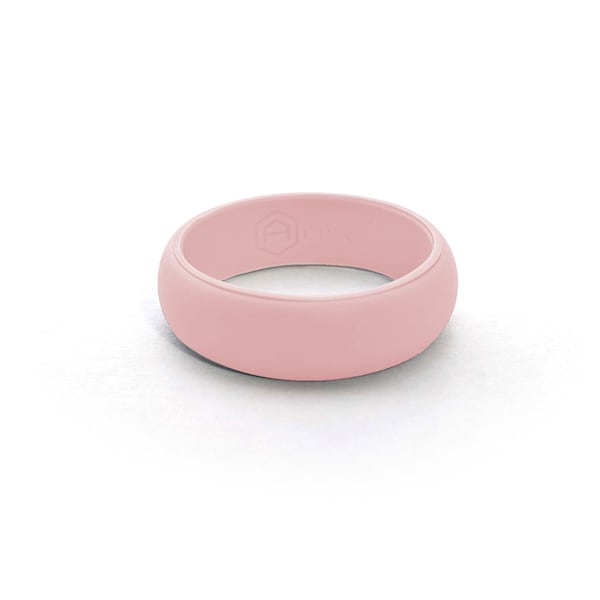AERA Pink Womens Silicone Wedding Band Engagement Ring Hypoallergenic Flexible Cute Athletic Active Wear Ladies Jewelry - Free Shipping