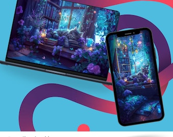 Rincón Estrellado: ¡Un Sueño de Medianoche! Set de Fondos de Pantalla Digitales para Apple Watch, iPad, Laptop y Móvil.