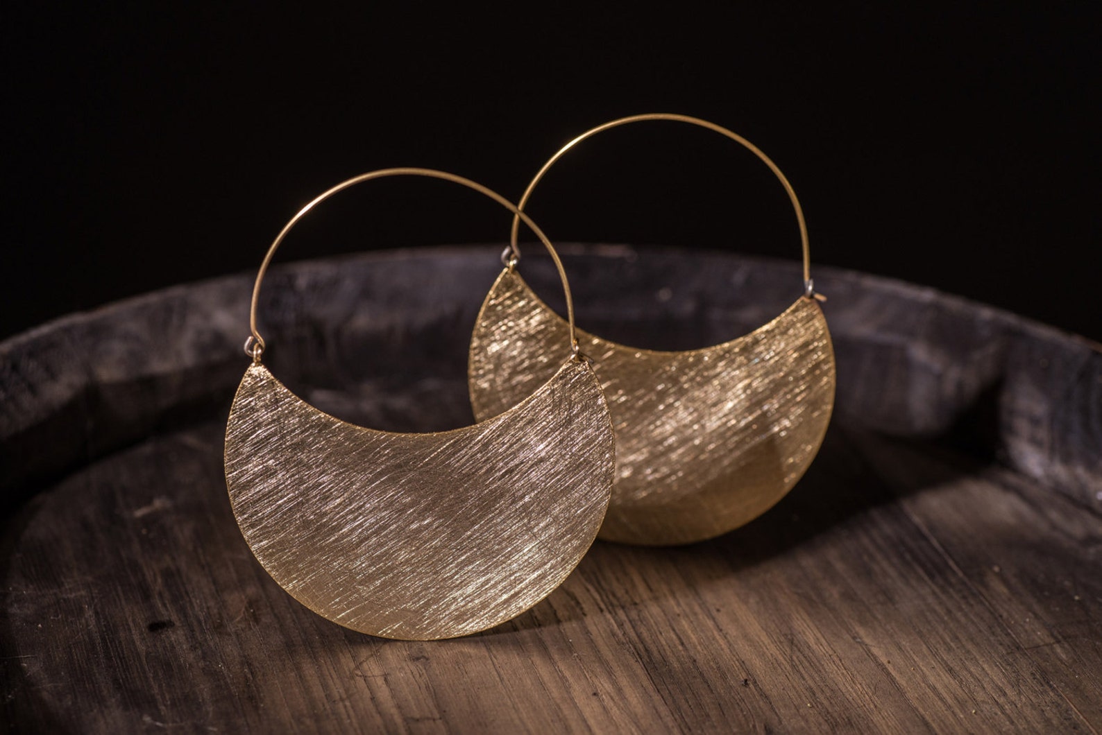 Big African Hoop Earrings, Sterling Silver Dangle Earrings, African