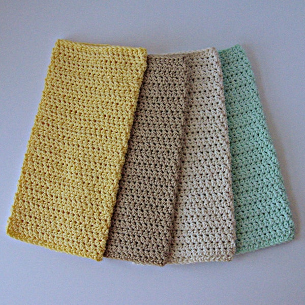 Extra-Large Crochet Dishcloths, Made to Order, 100% Cotton, Choose Your Own Set, Mix or Match Colors, Eco-Friendly Sturdy Household Cloths