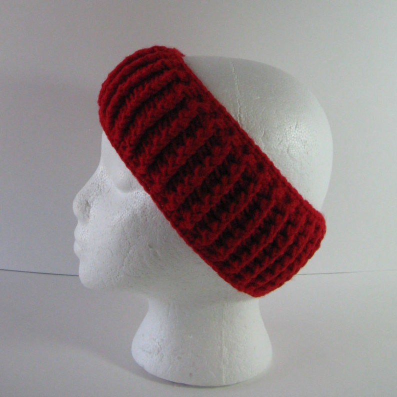 Womens Crochet Headband Crochet Head Wrap Red Head Wrap Red Headband Red Ear Warmer Womens Crochet Head Wrap Crochet Ear Warmer