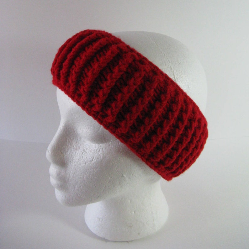 Womens Crochet Headband Crochet Head Wrap Red Head Wrap Red Headband Red Ear Warmer Womens Crochet Head Wrap Crochet Ear Warmer