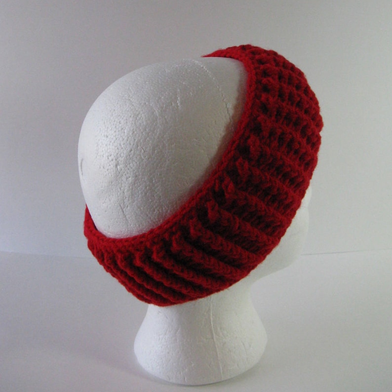 Womens Crochet Headband Crochet Head Wrap Red Head Wrap Red Headband Red Ear Warmer Womens Crochet Head Wrap Crochet Ear Warmer