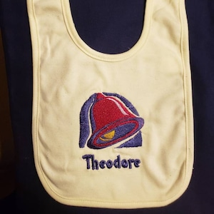 Baby Bib - Taco Bell - Made to order with whatever logo you want!
