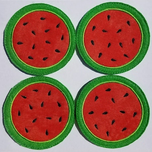 Watermelon Embroidered coaster set of 4