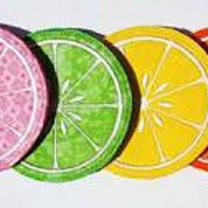 Citrus Embroidered coaster set of 4 image 2