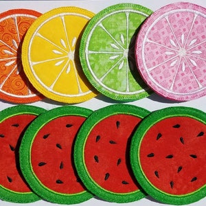 Citrus Embroidered coaster set of 4 image 5