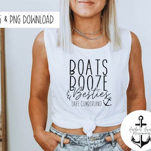 Boats Booze & Besties SVG I girls trip svg l Lets go Girls I Lake Girls Trip l Boat Trip SVG I  Girls Trip l lake Cumberland Weekend