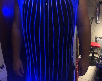 Men's Fiber Optic Fashion - Light up tank top w/ zipper pockets