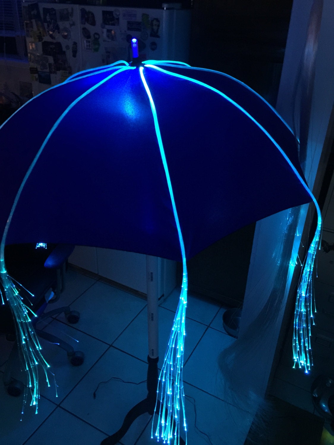Light up Umbrella Shaft With Fiber Optic Light Strands - Etsy UK