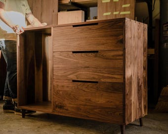 Mini Fridge Bar Cabinet, Wooden Bar Cabinet with Refrigerator, Wine Liquor Bar Storage Cabinet, Farm House Bar Cabinet Mid Century Modern