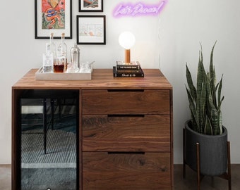Handmade Bar Cabinet with Mini Fridge: Santa Elena Design