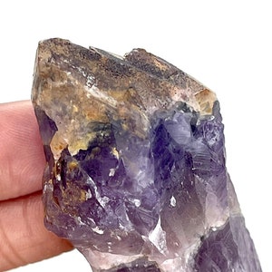 Auralite-23, &quot;Earth-Spirit&quot; Granite Capped Canadian Chevron Amethyst Crystal, 59g 3”