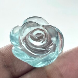 Glass Rose Carved Stone Flower Gemstone | Crystal Grid | Jewellery Making | Gifts & Arts + Crafts | E