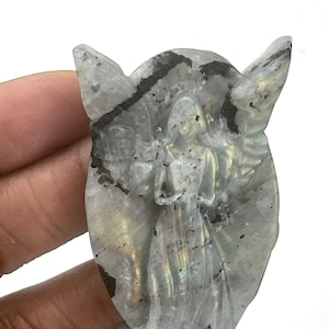 Labradorite ANGEL E - gray/black 37g - gifts & carved figurines