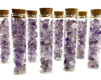 Brazilian Purple Amethyst Points & Pieces in Glass Vial, Natural Amethyst Points, Chips, Pieces Raw