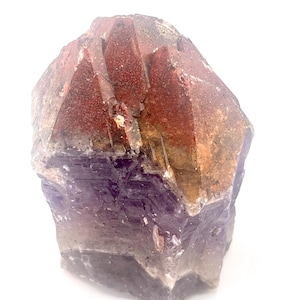 Auralite-23 Quartz var. Amethyst with Red Hematite Capstone, *Bold colors*! Healing Crystal from Thunderbay Canada!