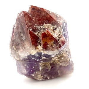 Auralite-23 Crystal with Red & Granite Speckled Hematite with Quartz Deposits, Self-healed