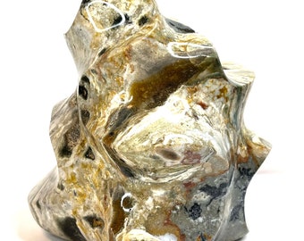 Jasper Flame Statue, Natural tones, Polished