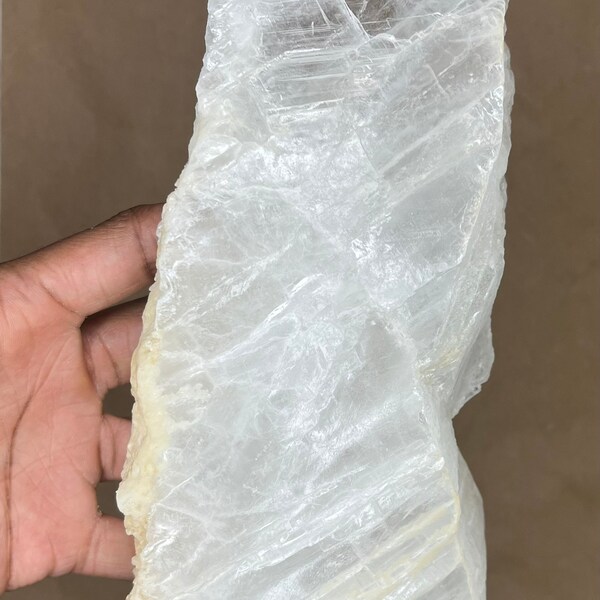 2.2LB Fishtail Crystalline Selenite w/ Selenite Coral matrix, Natural Raw Selenite Crystal from New Mexico, Cleansing Crystal