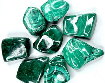 Choose your Malachite: 1 Polished Free-form Malachite stone, from 30 - 60 grams, A through G