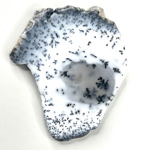 95 carat Dendritic Opal Agate, Polished Crystal Agate Slice - B