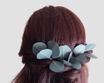 Eucalyptus hair pins Greenery wedding hair piece Floral bridal headpiece Bride hairpiece Green leaf hair pin Bridal floral hair pins