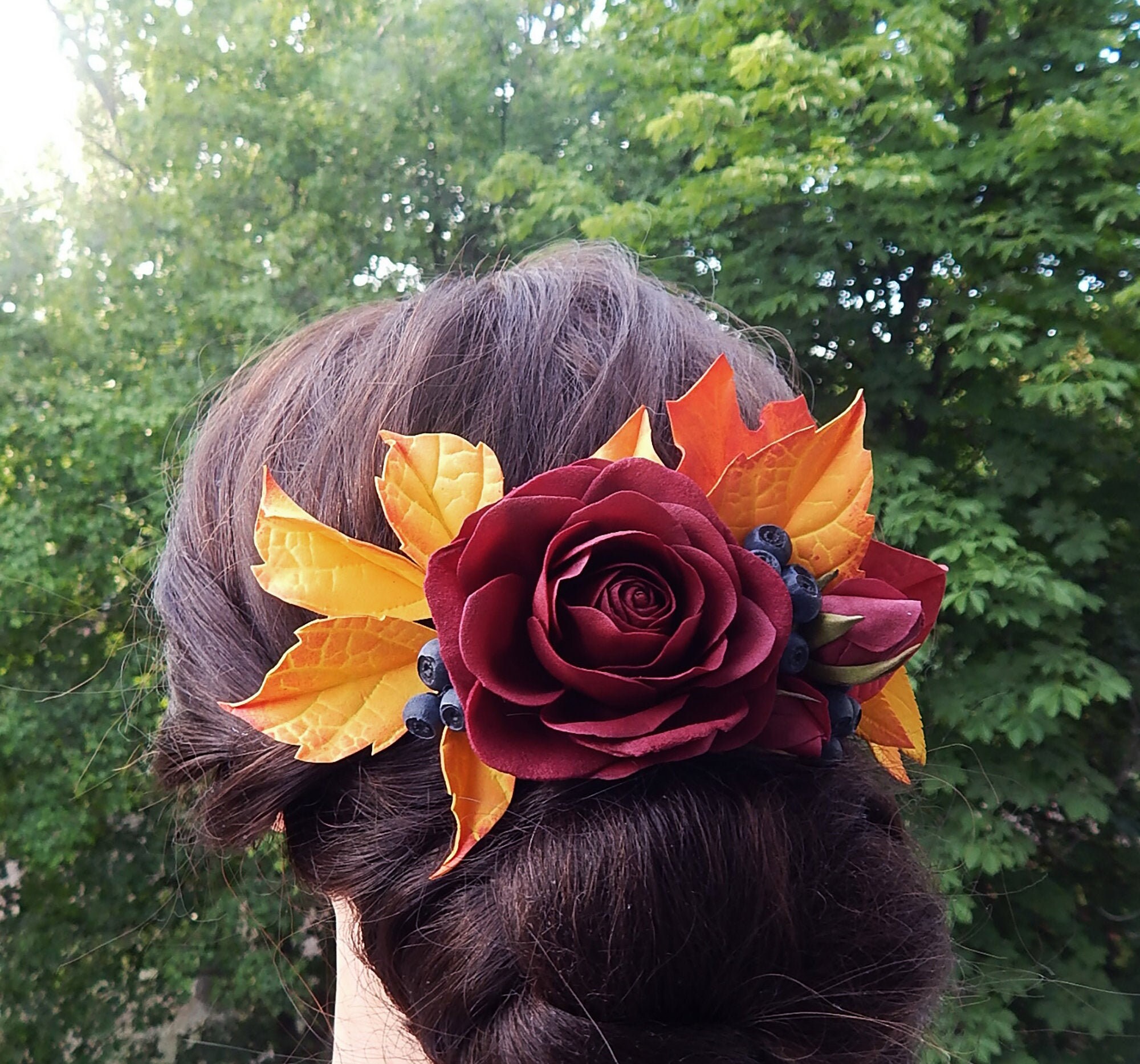 Fall leaves wedding hair piece Autumn hair comb headpiece Etsy