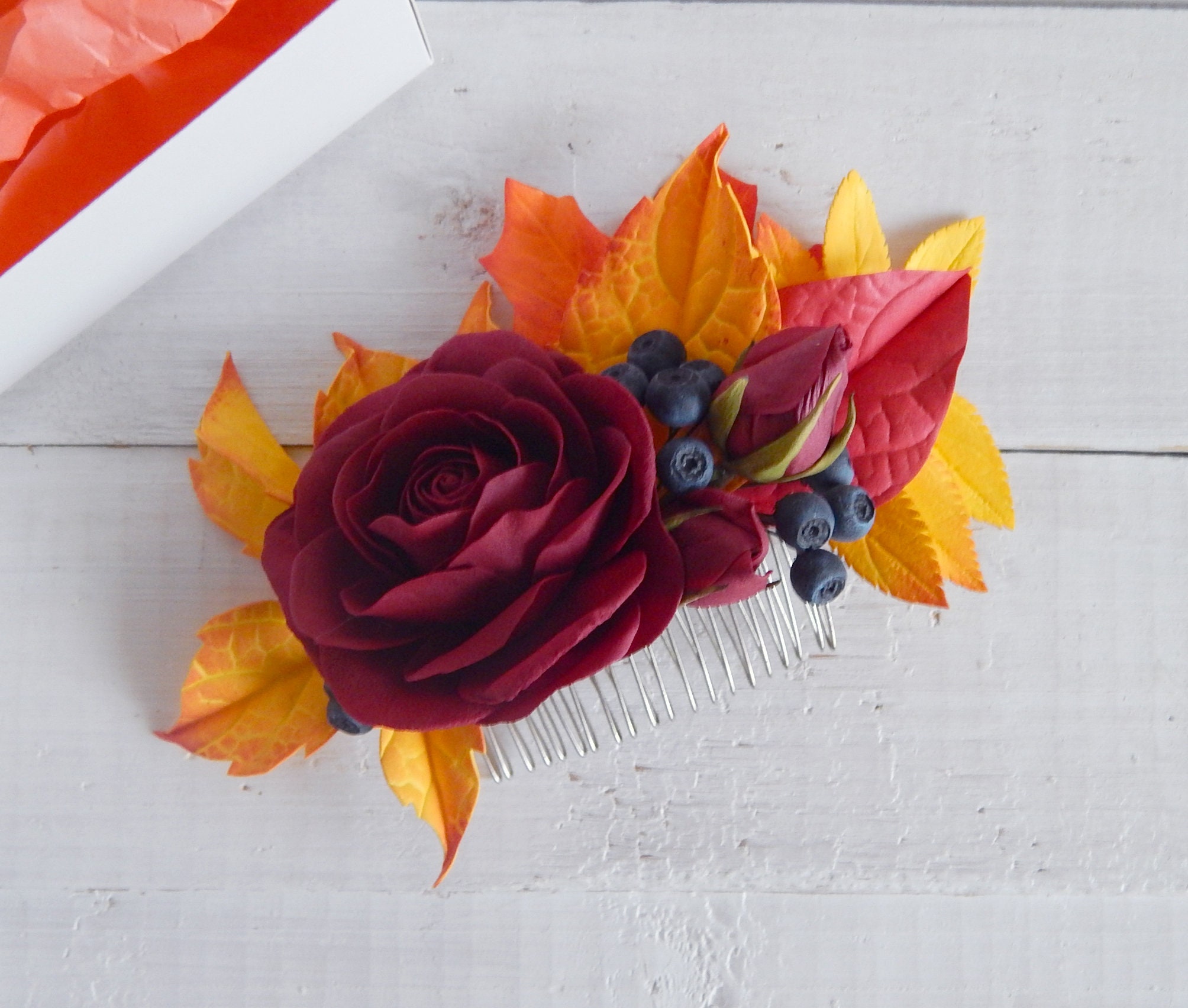 Fall leaves wedding hair piece Autumn hair comb headpiece Etsy