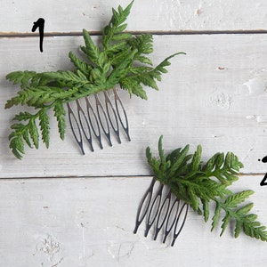Bridal wedding hair comb Green leaf fern hair piece Wedding headpiece Greenery hair clip