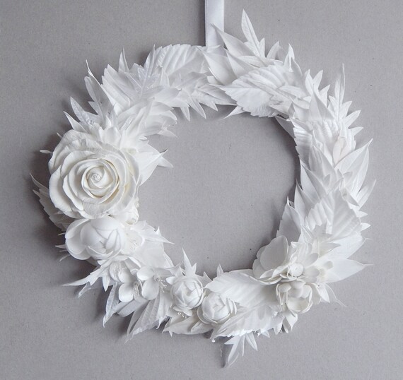 9.4 Scandinavian Christmas decor wall White wreath for | Etsy