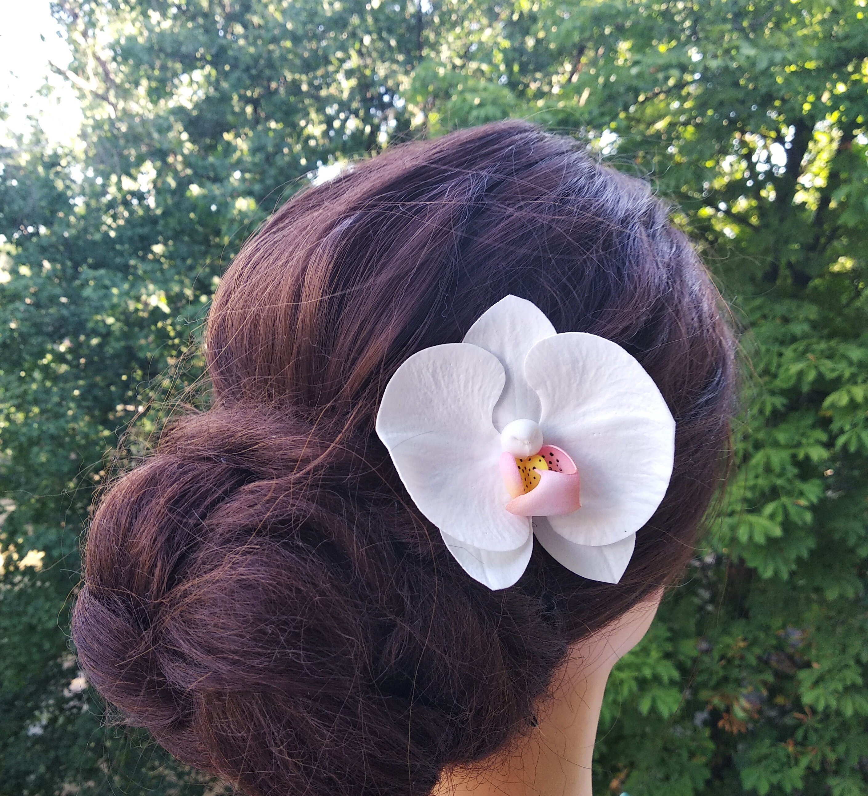 Flower Girl Proposal Gift White Orchid Hair Clip Flower Hair - Etsy