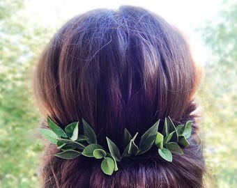 Green leaf hair pins Greenery wedding hair piece Bridal hairpiece Floral headpiece Bridal hair vine Bridesmaid head piece