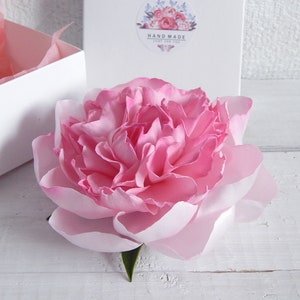 Pink Peony Flower Pin Brooch