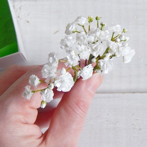 Baby&#39;s Breath Hair Pins White flowers hair pins Baby breath Gypsophila Bridal floral hair piece Wedding headpiece Babys breath hair