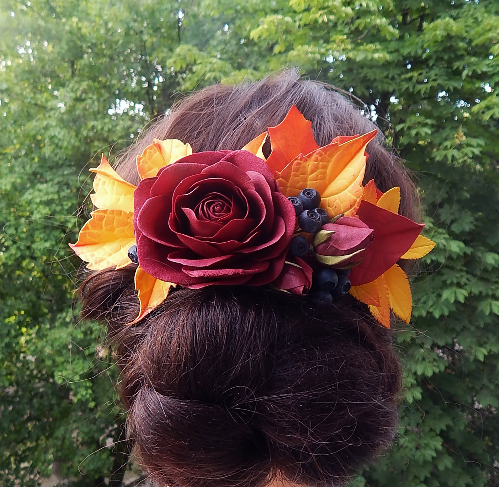 Fall leaves wedding hair piece Autumn hair comb headpiece Etsy