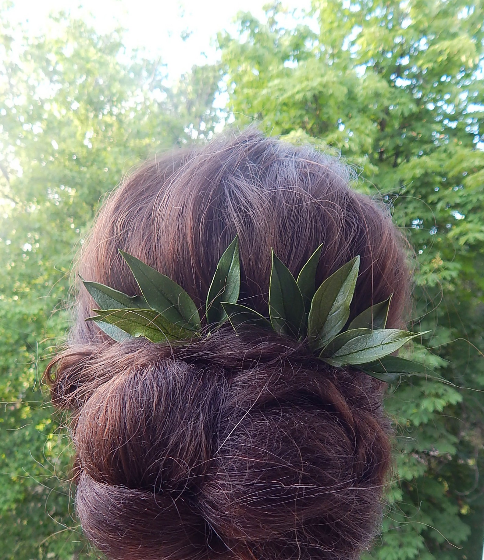 Green Leaf Hair Pins Greenery Hair Piece Wedding Headpiece Etsy