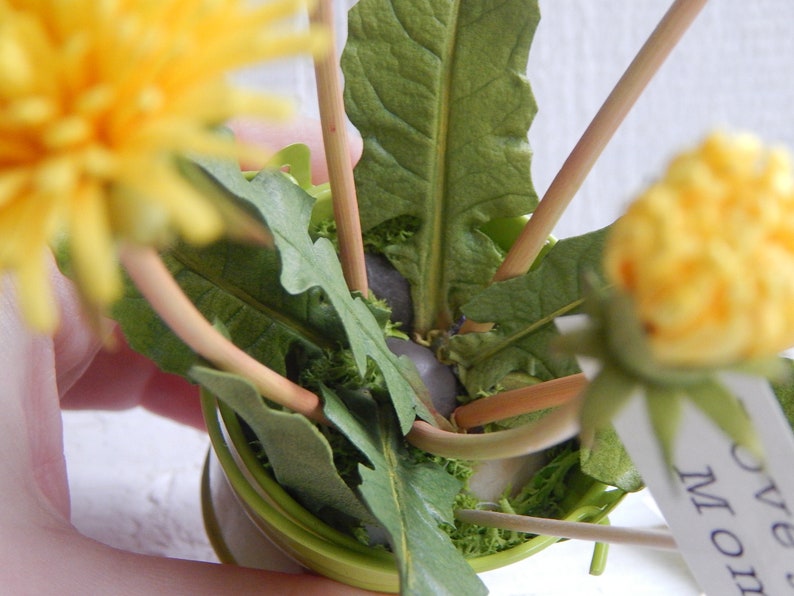 Artificial Dandelion Flower Gifts Yellow Flowers in a Pot Etsy Canada