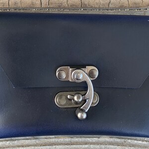 Estuche de tarjeta de billetera de cuero azul marino