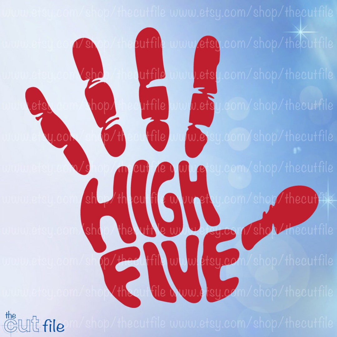 High five svg, high 5 svg, hand gesture, give me five, up high, celebration  svg, line art, design, dxf, clipart, vector, icon, eps, pdf, png