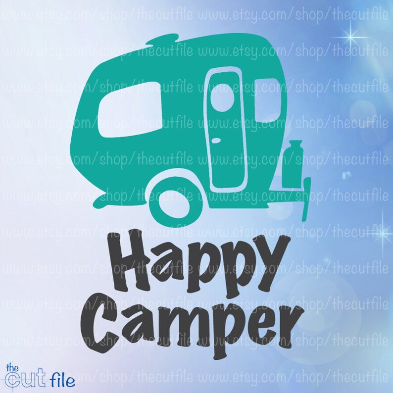 Download Happy Camper svg vintage trailer cutting file for cameo or | Etsy