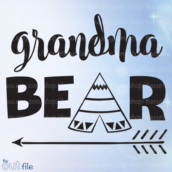 Grandma Bear Svg Bear Family Svg Grandma Svg Design For Etsy