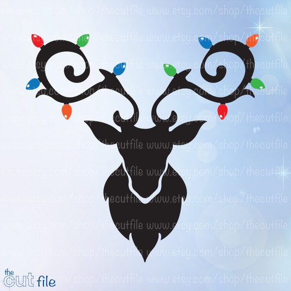 Download Free Reindeer With Christmas Lights Svg Dxf Eps Jpeg Cutting Etsy SVG DXF Cut File